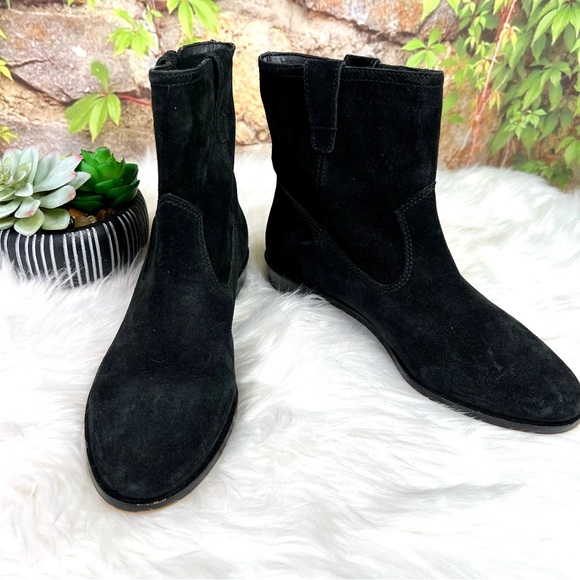 REBECCA MINKOFF Black Suede Ankle Boots, 7.5M - Picture 4 of 9